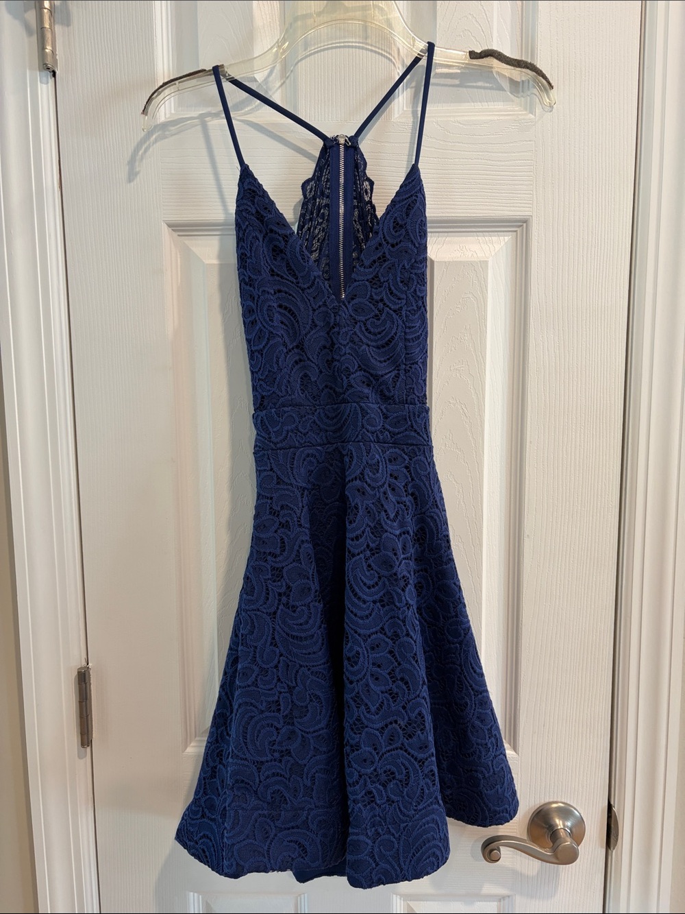 Windsor Navy Lace Fit & Flare Mini Dress